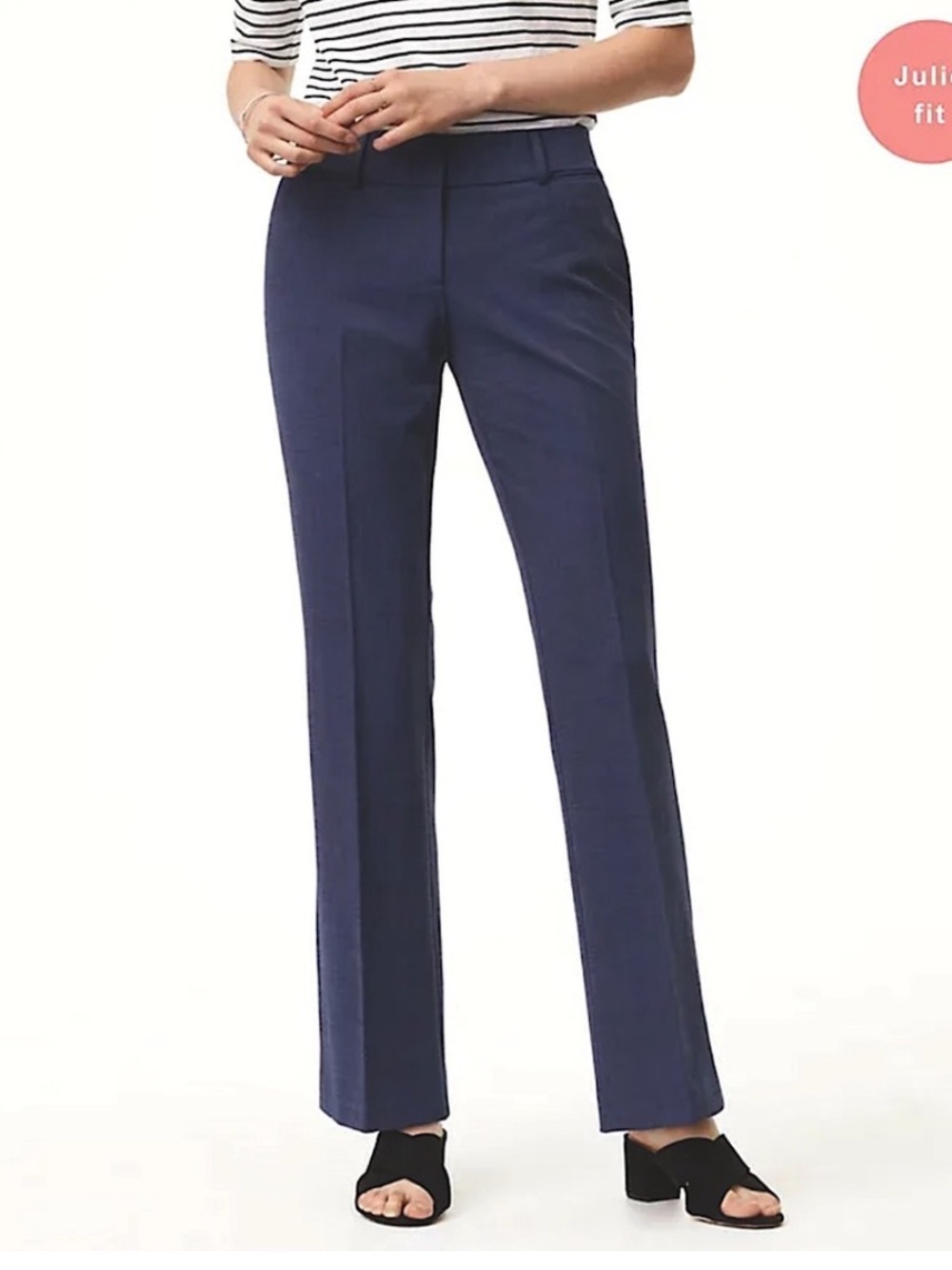 LOFT Navy Boot-Cut Dress Pants